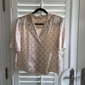 L’Agence Polka Dot Silk Top